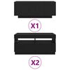vidaXL TV-benksett 3 pcs Svart 260 x 35 x 40 cm Konstruert tre