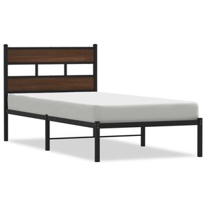 vidaXL Sengeramme uten madrass med hodegavl brun eik 75x190 cm