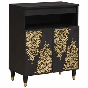 vidaXL Serviesskap Svart 60 x 33 x 75 cm Massiv mango tre