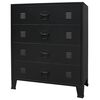vidaXL Kommode metall industriell stil 78x40x93 cm svart