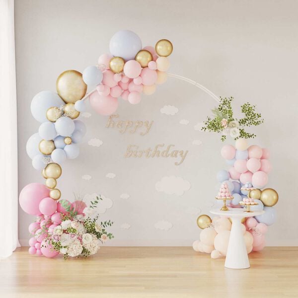 vidaXL Bryllupsbue Hvit 223 x 45 x 201 cm St&aring;l