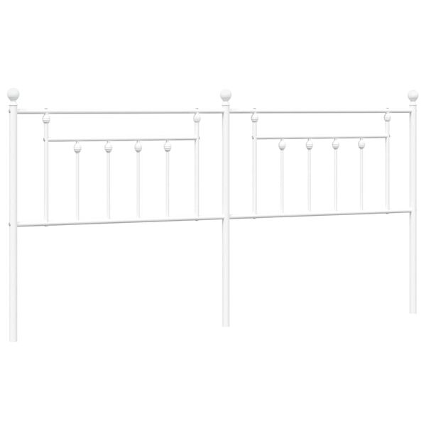 vidaXL Utskiftbar sengegavl i metall hvit 193 cm