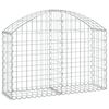 vidaXL Gabionkurv buet 100x30x60/80 cm galvanisert jern