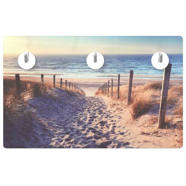 vidaXL Veggmontert knaggrekke 40x25 cm herdet glass strand