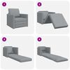vidaXL Sammenleggbar Sofa seng Lysegr&aring; 74 x 77 x 81 cm stoff