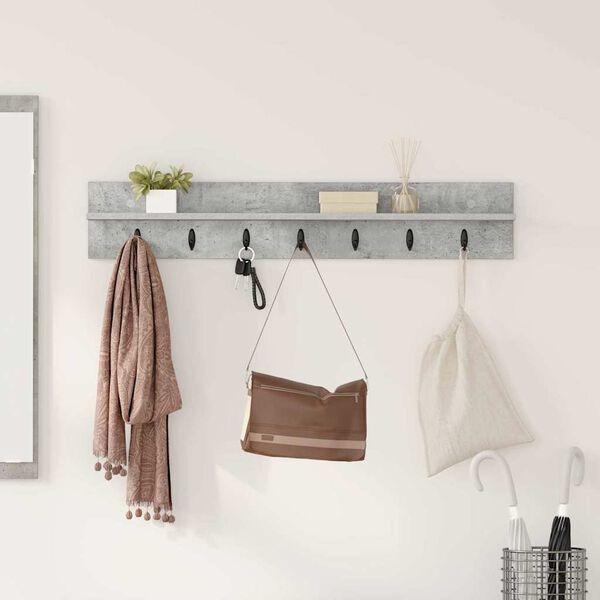 vidaXL Vegghengt kleshenger Veggmontert Betonggr&aring; 100 x 10,5 x 18 cm