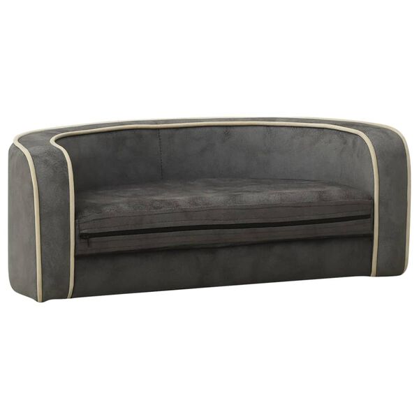 vidaXL Sammenleggbar hundesofa gr&aring; 73x67x26 cm plysj vaskbar pute