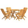 vidaXL Hagespisegruppe 5 deler heltre teak