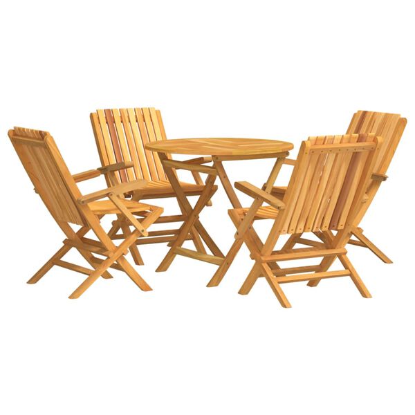 vidaXL Hagespisegruppe 5 deler heltre teak