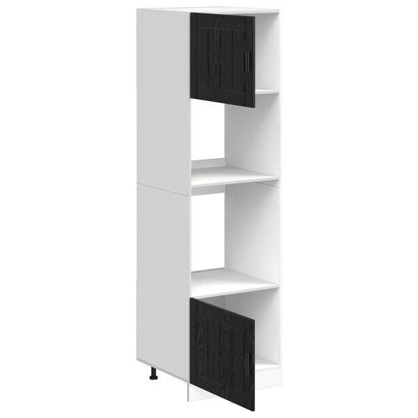 vidaXL Kj&oslash;kkenskap Svart Eik 60 x 57 x 207 cm Konstruert tre