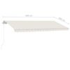 vidaXL Manuell uttrekkbar markise med LED 400x300 cm kremhvit