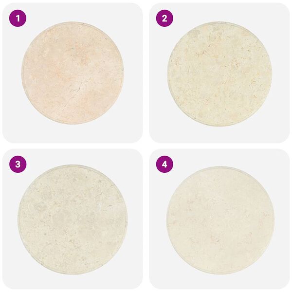 vidaXL Bordplate kremhvit &Oslash;60x2,5 cm marmor