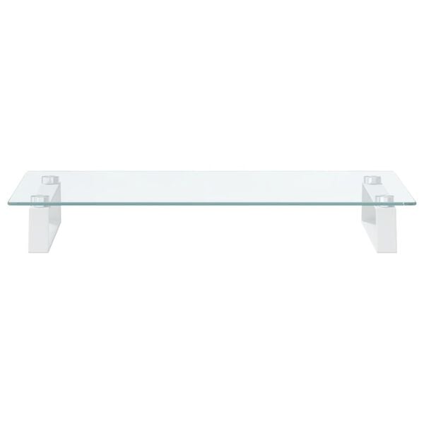 vidaXL Skjermstativ hvit 60x35x8 cm herdet glass og metall