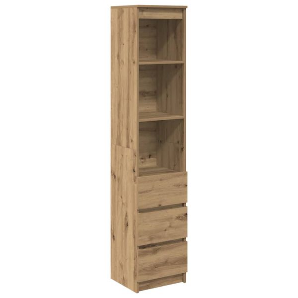 vidaXL Highboard artisan eik 37,5x35x180 cm konstruert tre