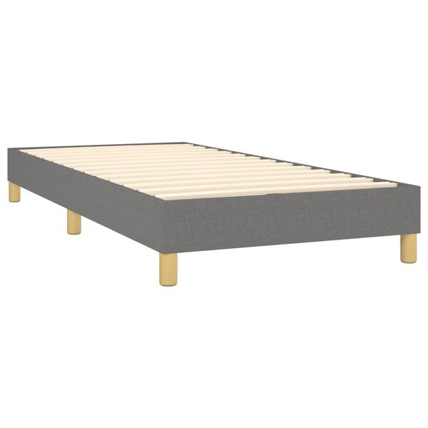 vidaXL Boxspring-sengeramme m&oslash;rkegr&aring; 90x190 cm Single stoff