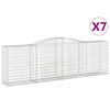 vidaXL Gabionkurver buede 7 stk 400x50x120/140 cm galvanisert jern