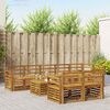 vidaXL Sofasett 9 pcs Naturlig Solid akasietre