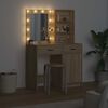 vidaXL Dressingbordsett med LED 2 pcs Sonoma eik Konstruert tre