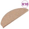 vidaXL Selvklebende trappematter 10 stk beige 65x22,5x3,5 cm