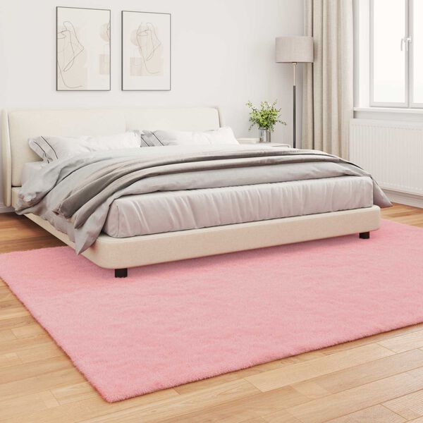 vidaXL Kunstpels Kanin Teppe Olite Rosa 200 x 280 cm Polyester
