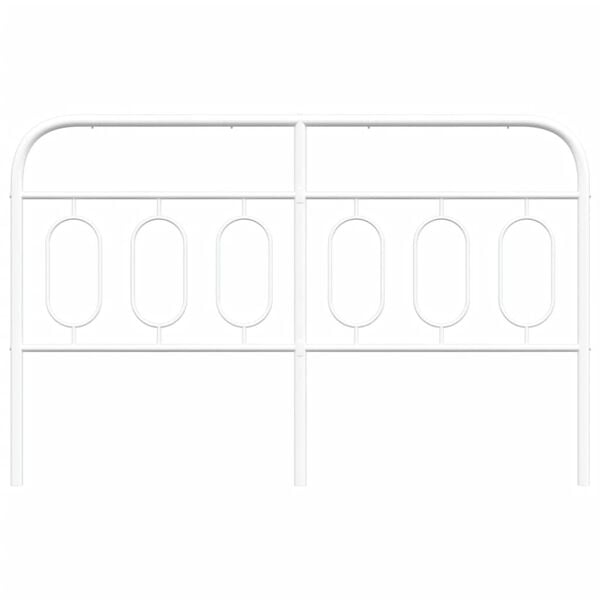 vidaXL Sengegavl i metall hvit 150 cm