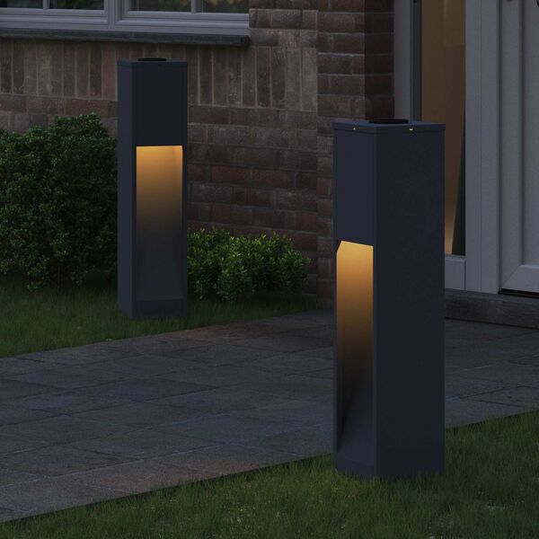 vidaXL Solcelle LED Stibelys 2 pcs Antrasitt Kaldvalset st&aring;l