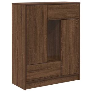 vidaXL Skjenk med skuffer og d&oslash;rer brun eik 73x31x90 cm