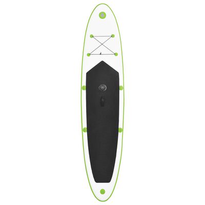 vidaXL Oppblåsbart padlebrettsett med seil grønn og hvit