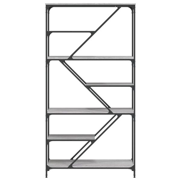 vidaXL Bokhylle grå sonoma 91x36x176 cm konstruert tre og jern