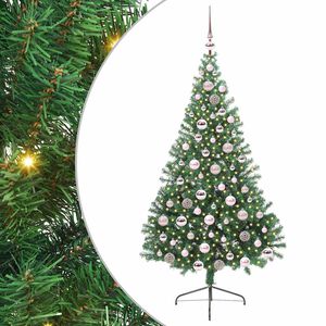 vidaXL Kunstig Forh&aring;ndsopplyst Juletre med 300 LED gr&oslash;nn 180 cm PVC