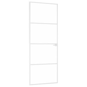 vidaXL Innerd&oslash;r hvit 76x201,5 cm herdet glass og aluminium slank
