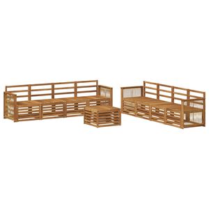 vidaXL Sofasett 9 pcs Solid akasietre