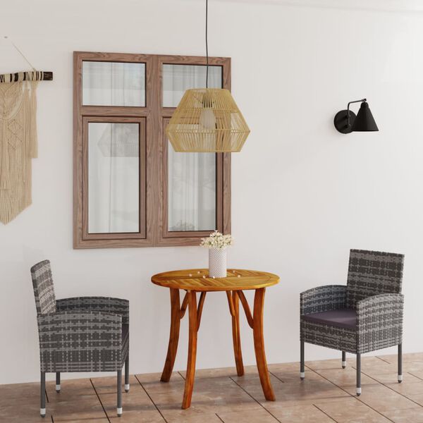 vidaXL Utend&oslash;rs spisestue 3 deler antrasitt