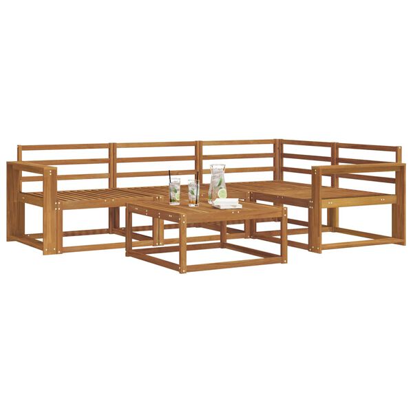 vidaXL Utend&oslash;rs sofa-sett 5 pcs Naturlig Solid akasietre