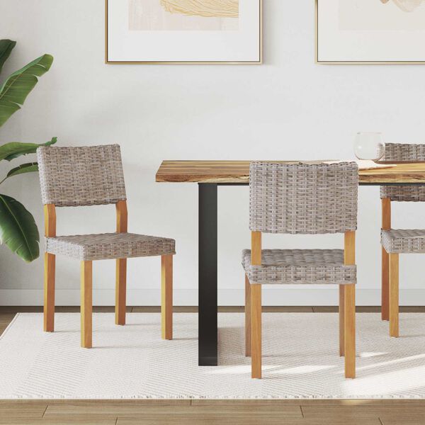 vidaXL Spisestuestol 2 pcs Kubu Gr&aring; 46 x 55 x 84 cm Kubu Rattan