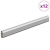 vidaXL Klesslanger 12 pcs s&oslash;lv 764 x 15 x 29 mm Aluminium Legering