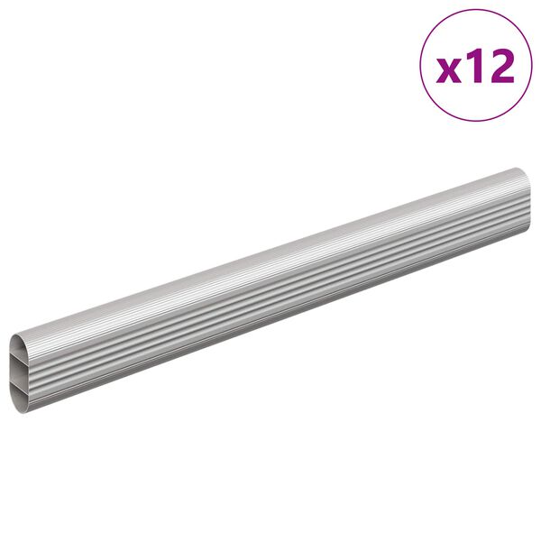 vidaXL Klesslanger 12 pcs s&oslash;lv 764 x 15 x 29 mm Aluminium Legering