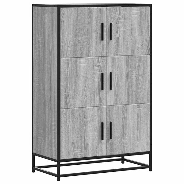 vidaXL Highboard gr&aring; sonoma 68x35x106,5 cm konstruert tre og metall