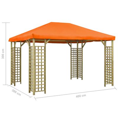 vidaXL Paviljong 4x3 m oransje