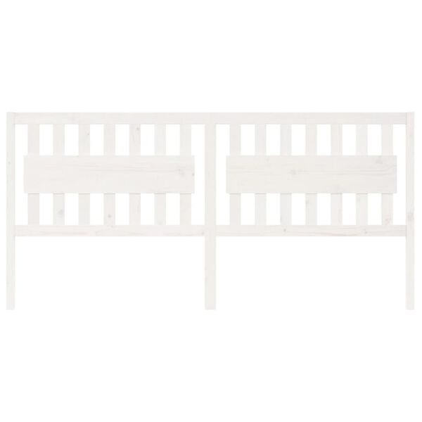 vidaXL Sengegavl hvit 205,5x4x100 cm heltre furu