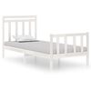 vidaXL Sengeramme hvit heltre 75x190 cm Small Single
