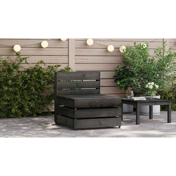 vidaXL Midtsofa av paller grå impregnert furu