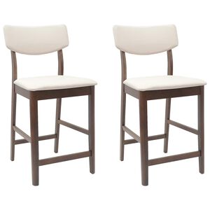 vidaXL Spisestoler 2 stk. Solid Gummitre Lys Brun 48 x 49 x 95 cm