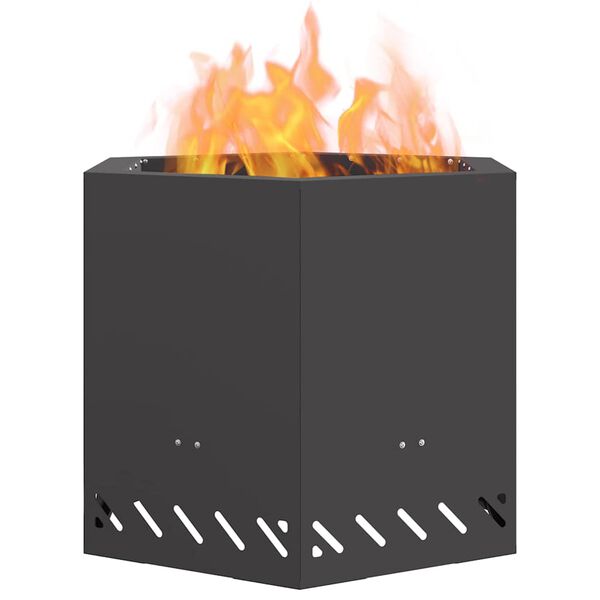 vidaXL R&oslash;ykfri ildsted Svart 58 x 58 x 51 cm St&aring;l