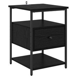vidaXL Nattbordskap Svart Eik 40 x 42 x 56 cm Konstruert tre