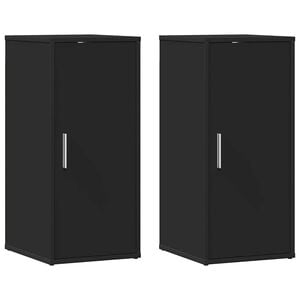 vidaXL Skoskap svart 2 stk 32x35x70 cm sponplate