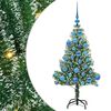 vidaXL Kunstig Julesekk Sn&oslash; Flocket med LED Lys Gr&oslash;nn og hvit 120 cm