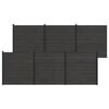 vidaXL Gjerdesett 6 stk. 1045 x 186 cm WPC og Aluminium Svart