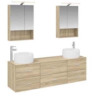 vidaXL Baderomsinnredningssett 5 pcs Sonoma eik