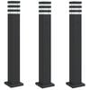 vidaXL Utend&oslash;rs gulvlamper med uttak 3 stk svart 80 cm aluminium